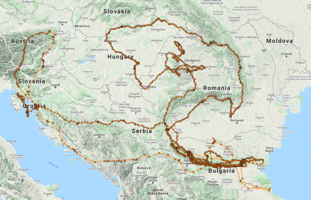 Cinereous Vulture Kutelka's Movements from March 2021 to June 2021