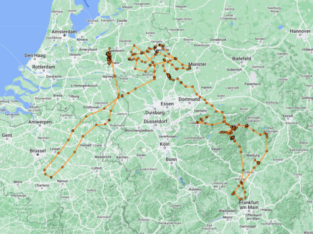 The movements of Bearded Vulture Eglazine from October 2022 to January 2023 © VCF