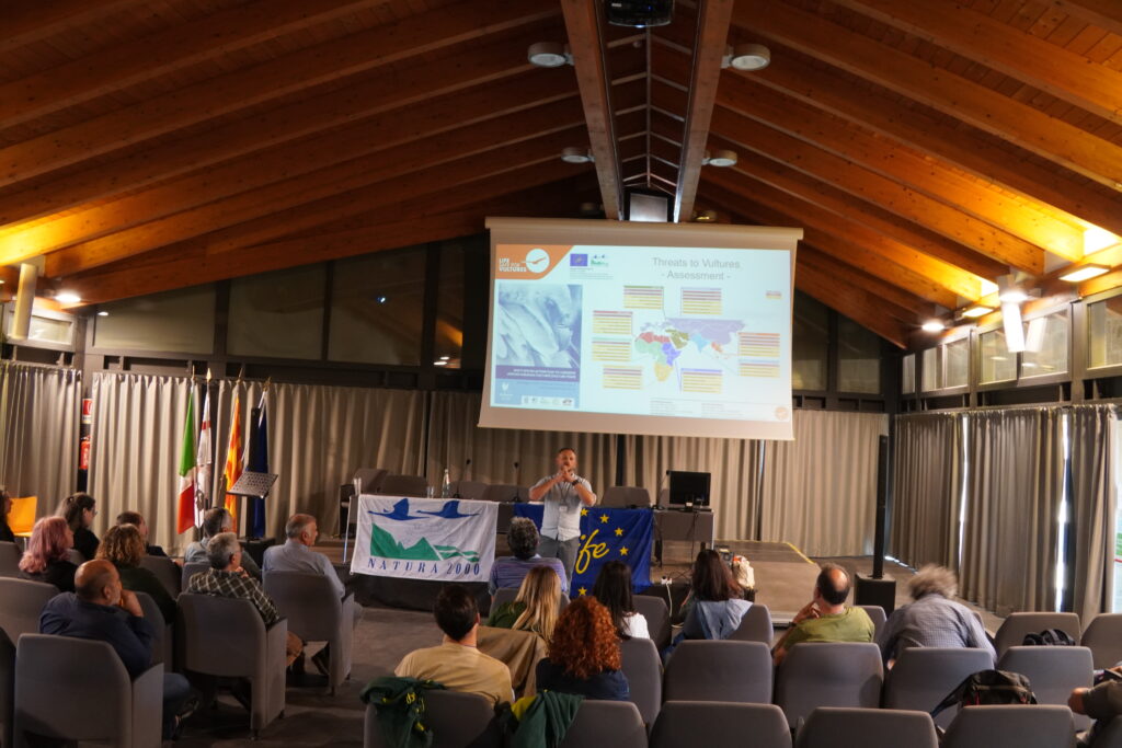 a man presenting threats to vultures survival in Sardinia